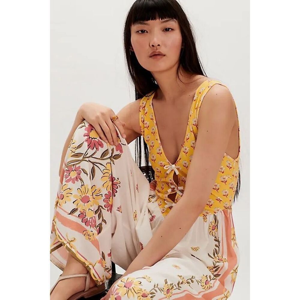 Free People Bali Honeydew Jumpsuit -